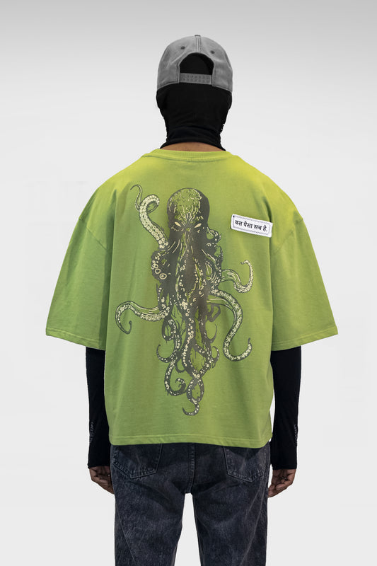GREEN OCTOPUS BAGGY TEE | UNISEX
