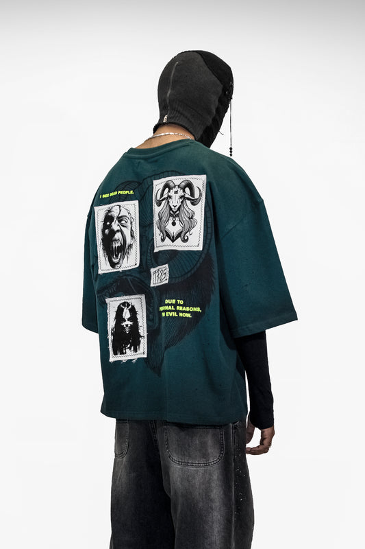 GREEN SINNER BAGGY TEE | UNISEX
