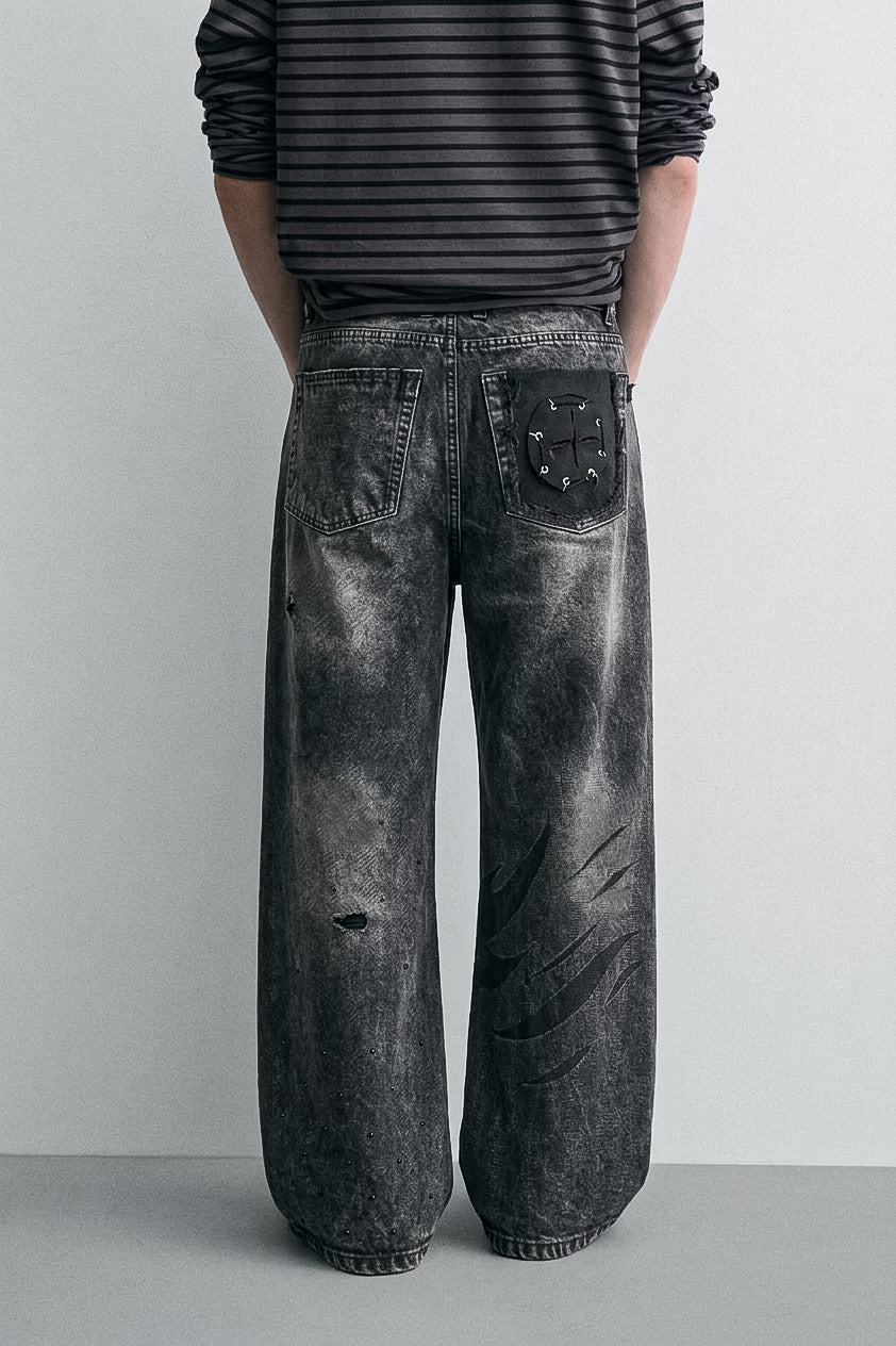 THE GREY SHADER BAGGY JEANS | 1OF1