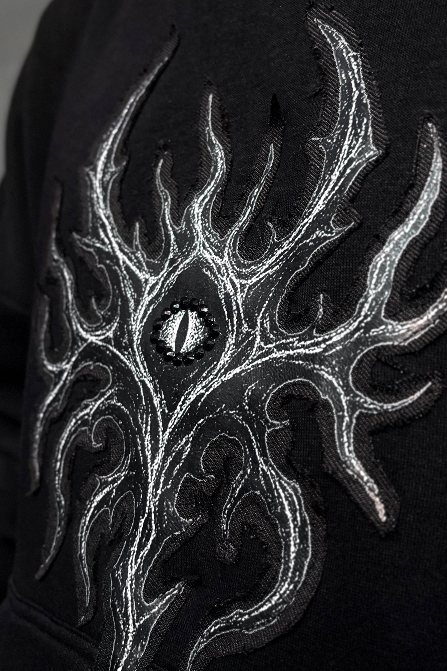BLACK WALKER BAGGY GOTHIC HOODIE | 1OF1