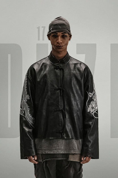 THE SILENT SAMURAI CHINESE LEATHER JACKET | 1OF1