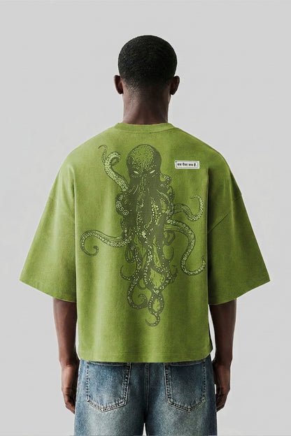 GREEN OCTOPUS BAGGY TEE | UNISEX